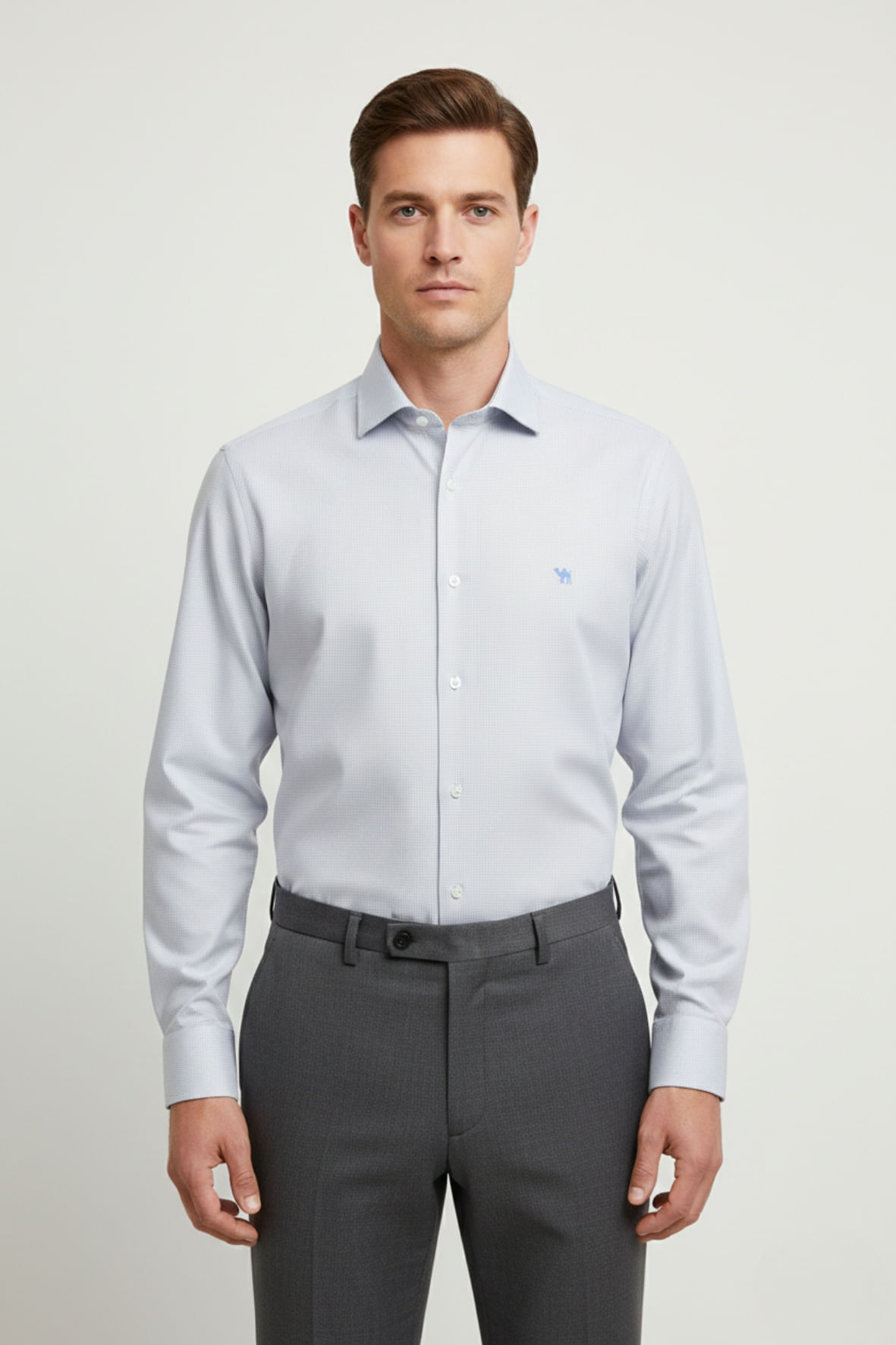 Camisa Manga Longa  sem Bolso Xadrez Marinho