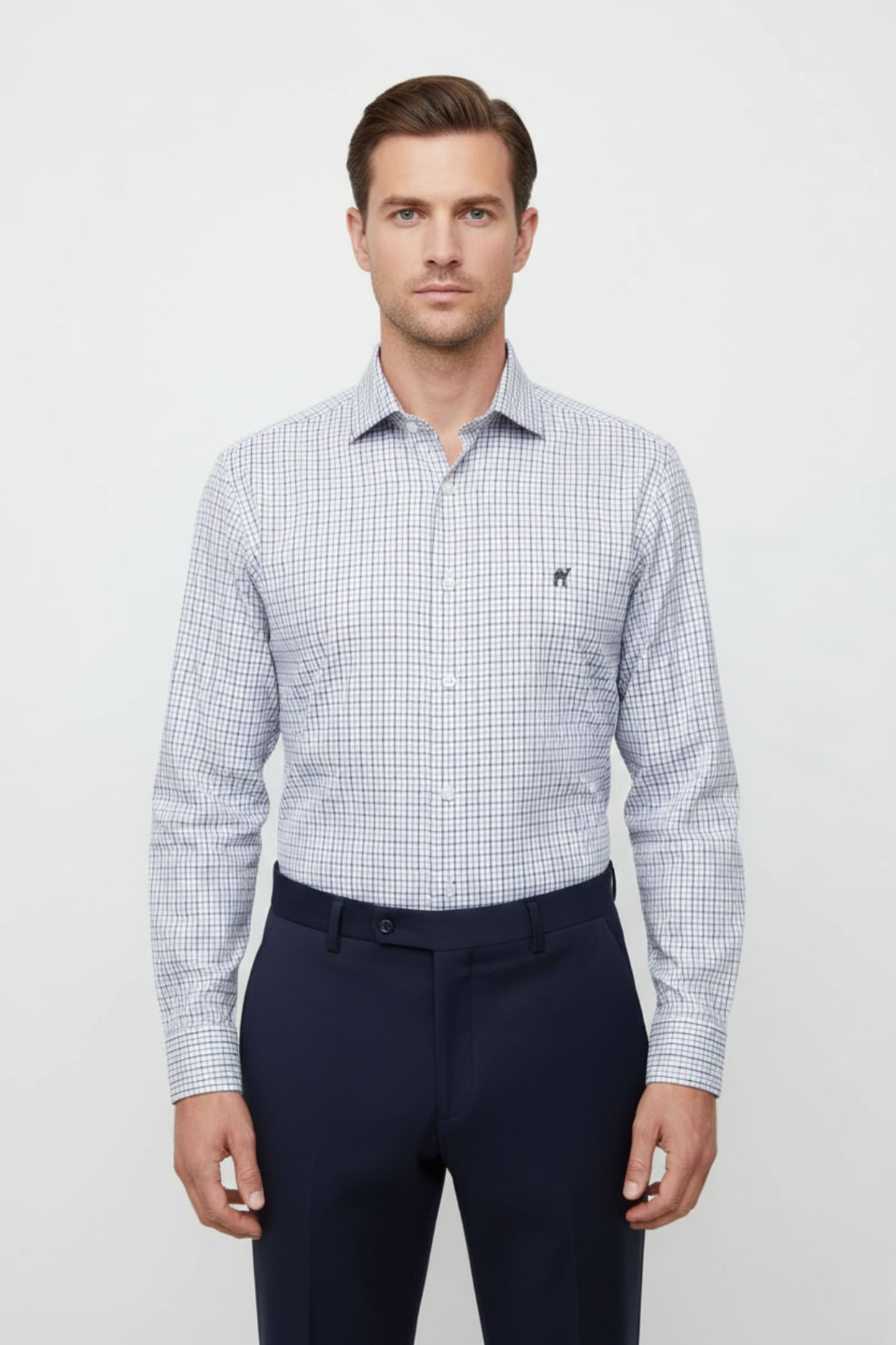 Camisa Manga Longa s/bolso Xadrez Lilás