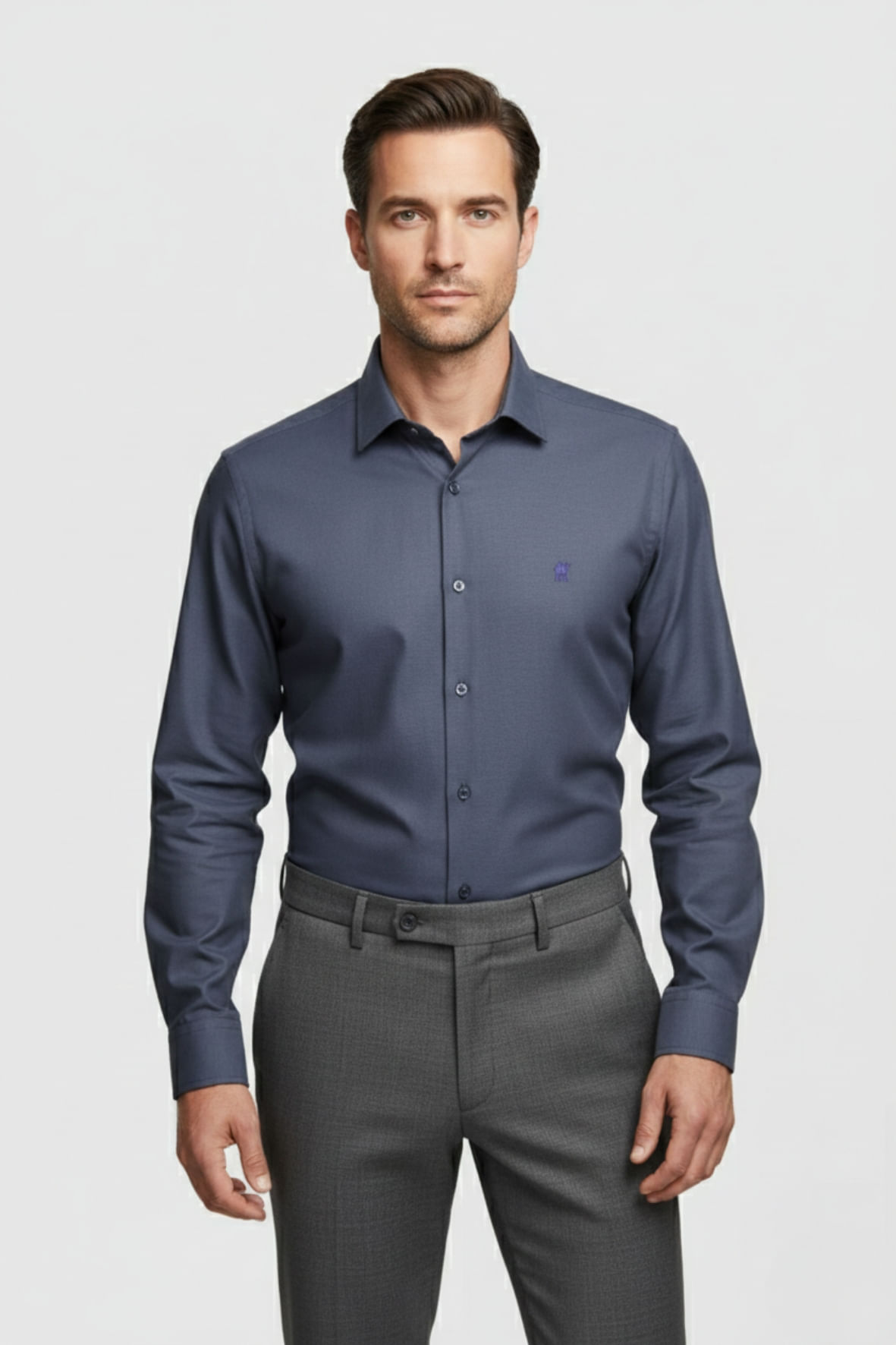 Camisa Manga Longa Custom Azul Médio