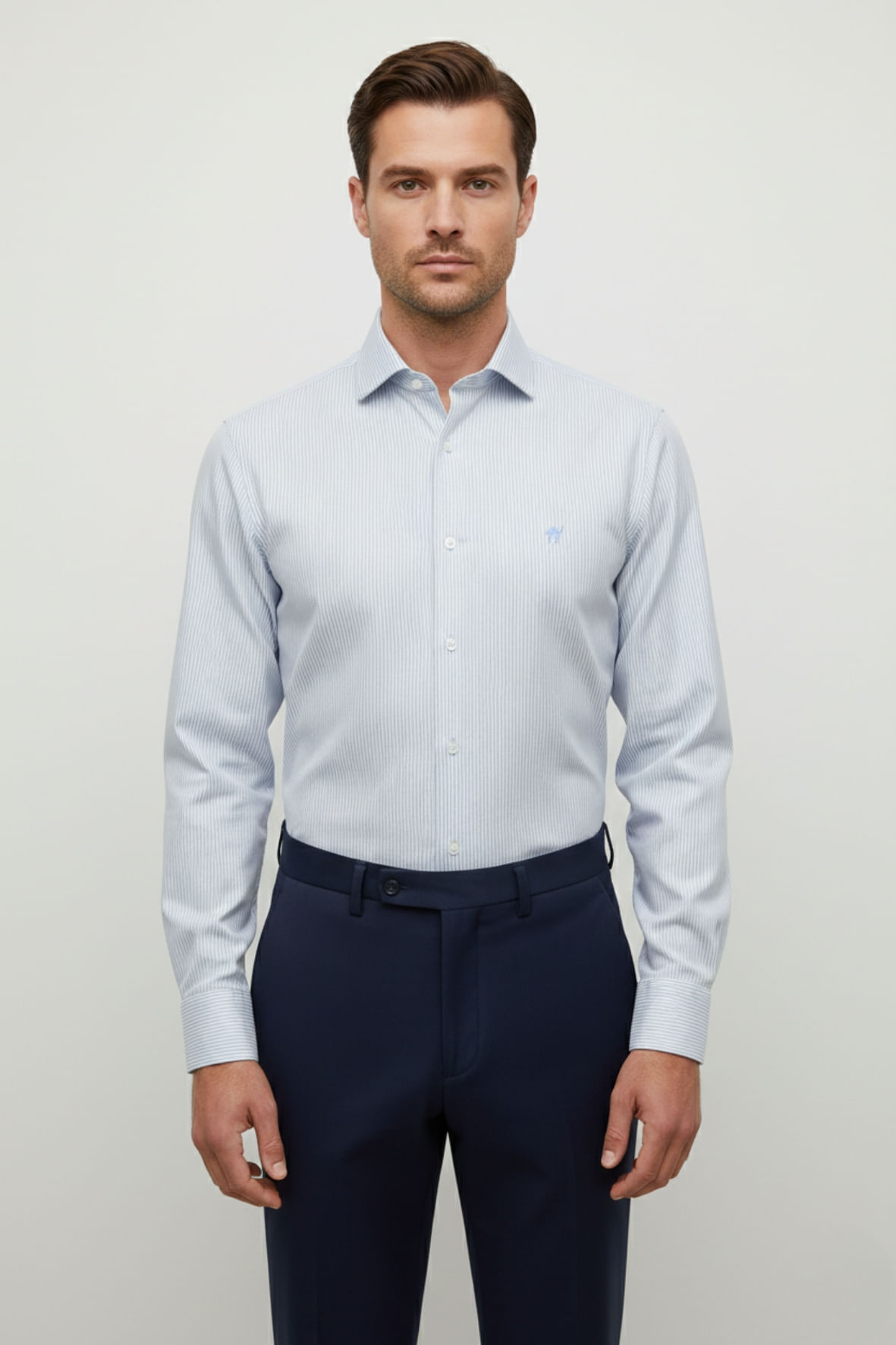 Camisa Custom s/bolso ml Azul Claro