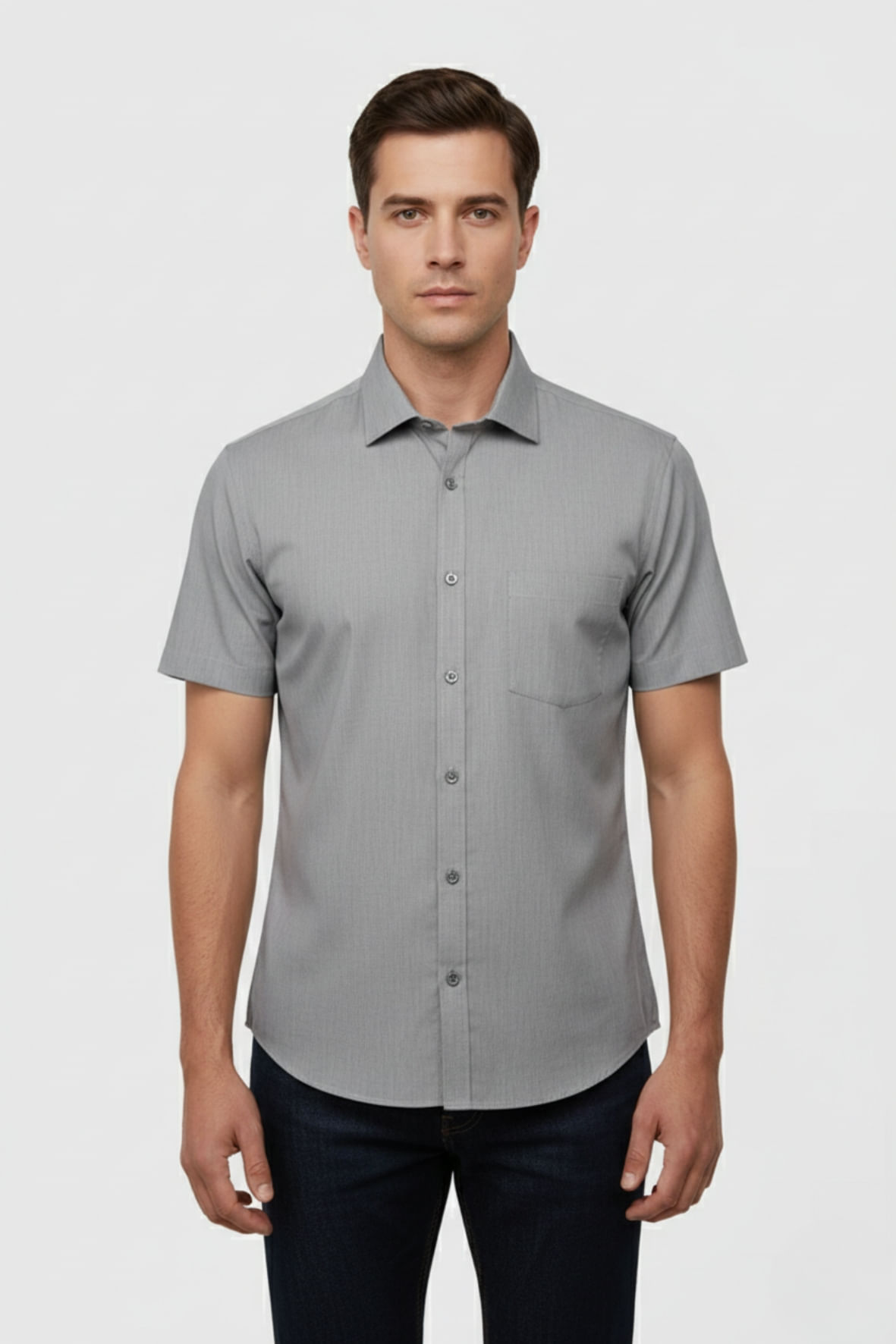 Camisa Manga Curta com Bolso Marinho