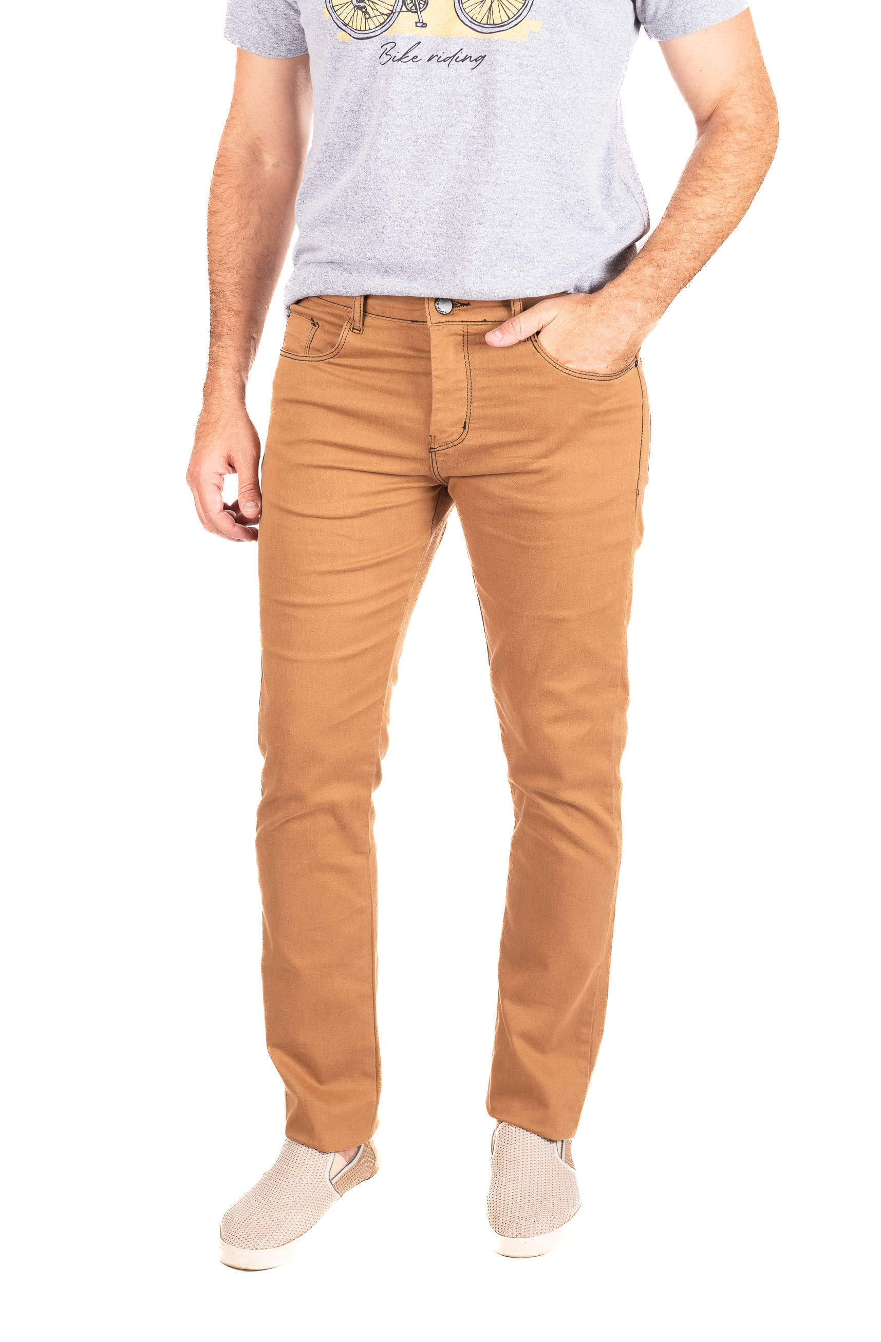 Calça Sarja 5 Bolsos Caramelo - Hover