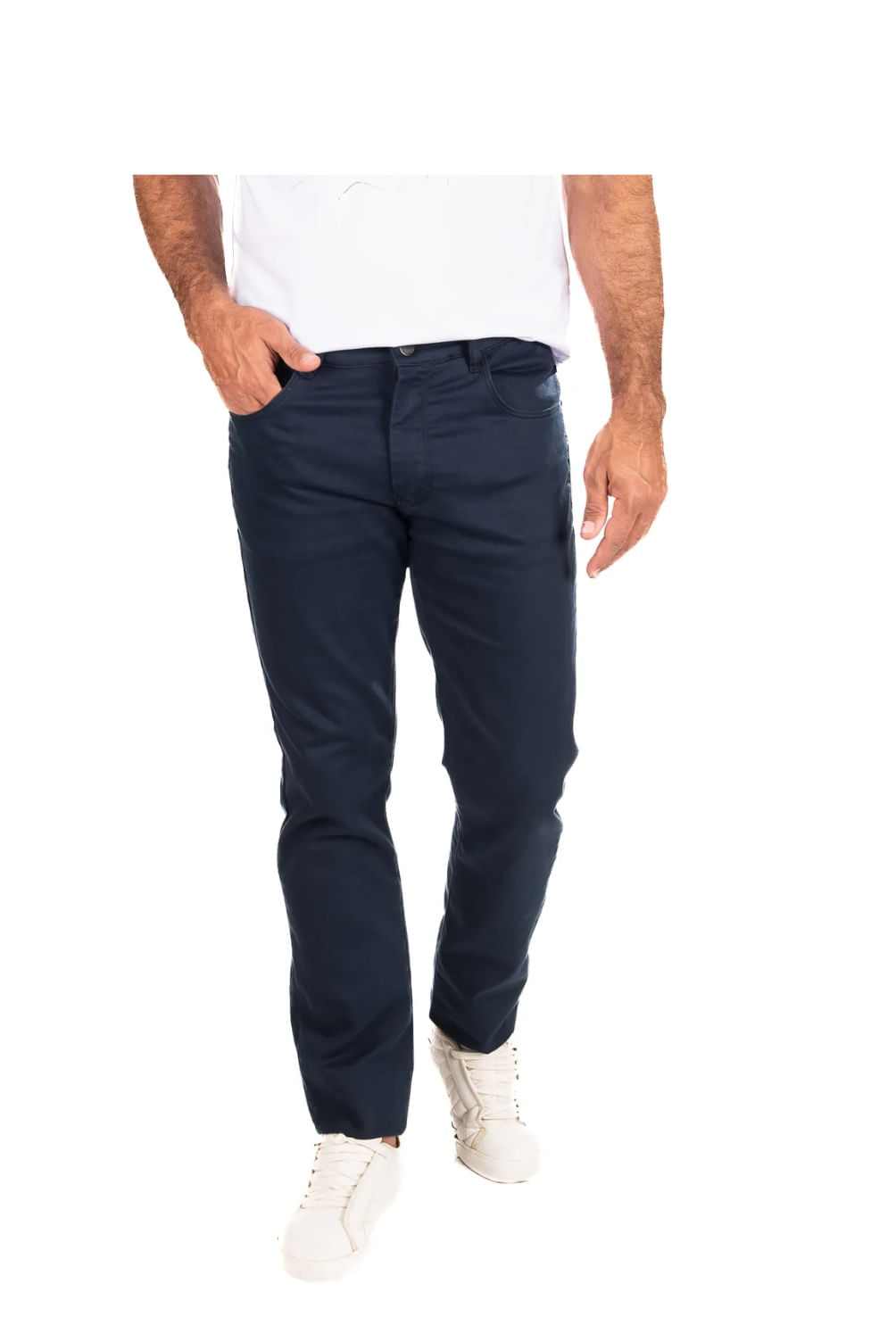 Calça Sarja 5 Bolsos Azul Marinho - Hover