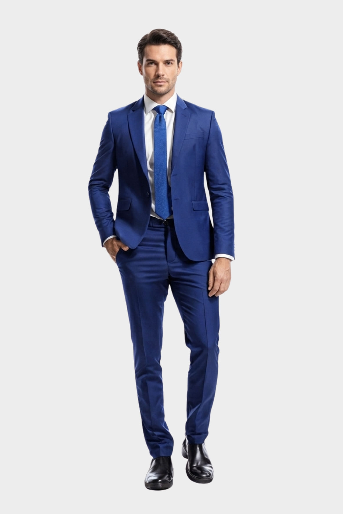 Terno Poliviscose Elastano Liso Azul