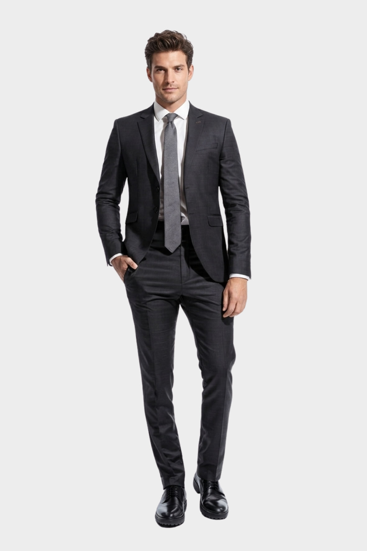 Terno Poliviscose Principe Gales Chumbo