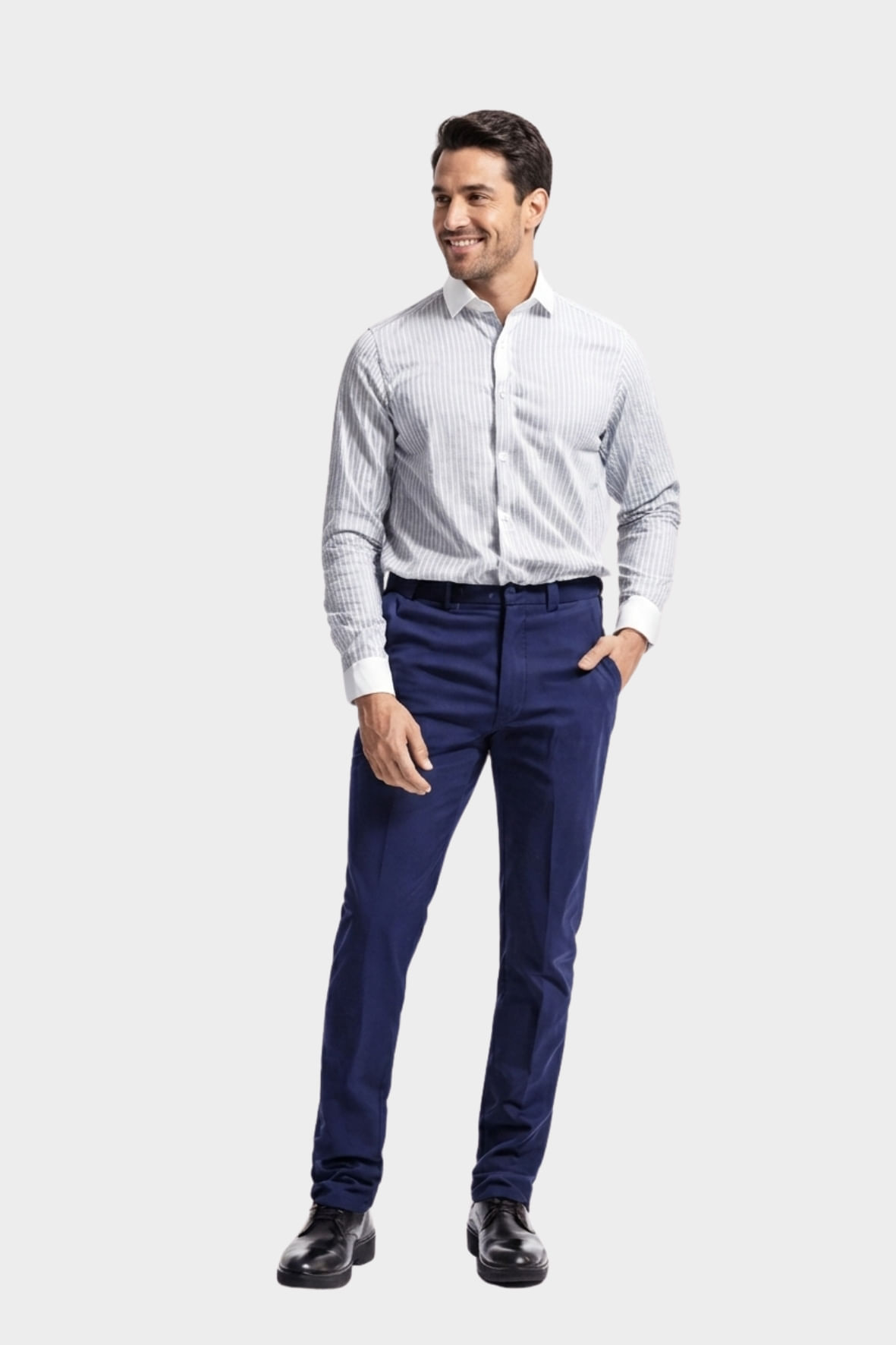 Calça Social Camelo Microfibra Marinho