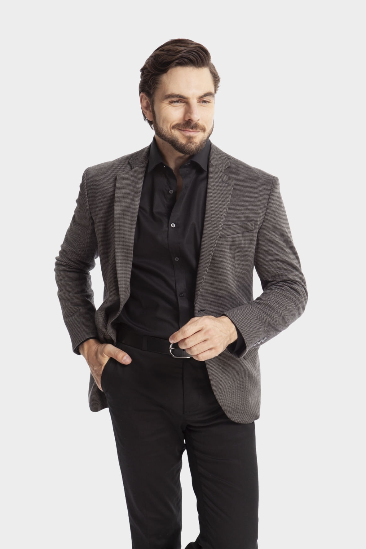 Blazer Pied de Poule Chumbo