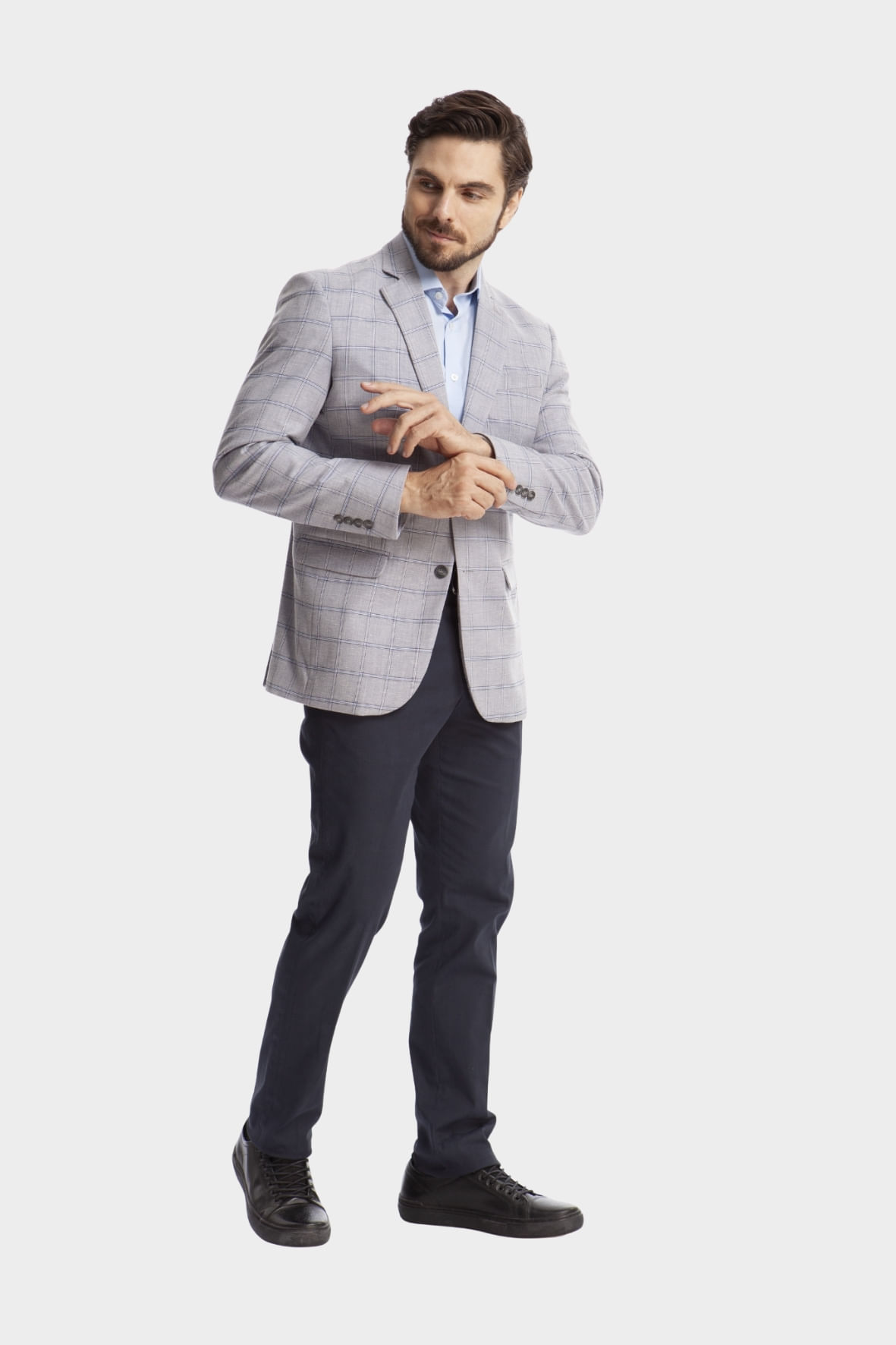Blazer Breeze Cinza Xadrez - Hover