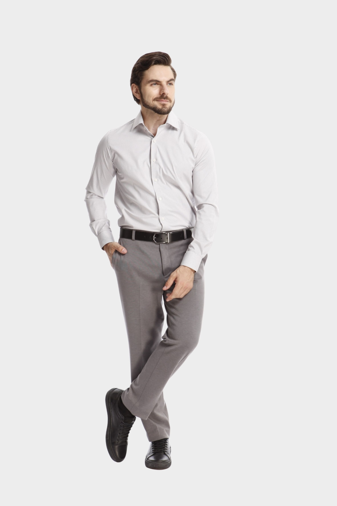 Camisa Social Tech-Defense branco com listras