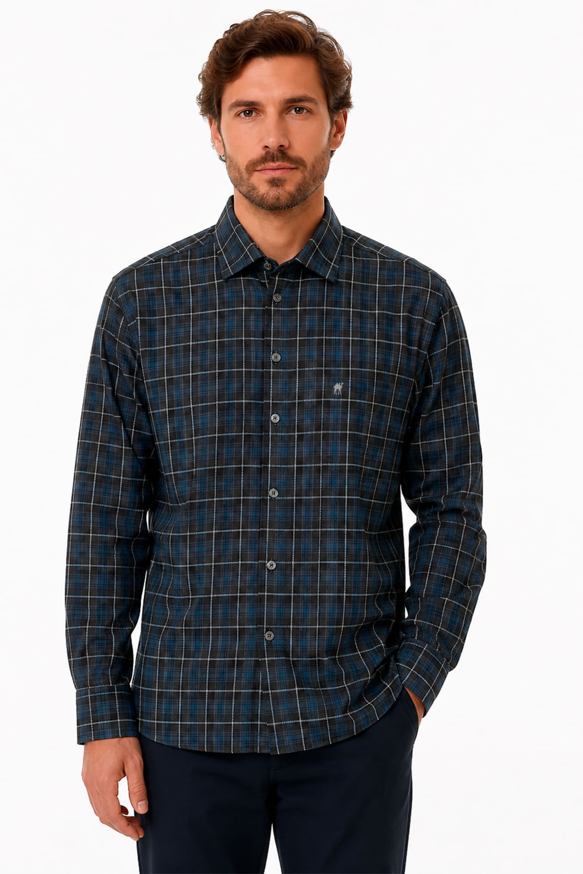 Camisa Flanelada Xadrez marinho