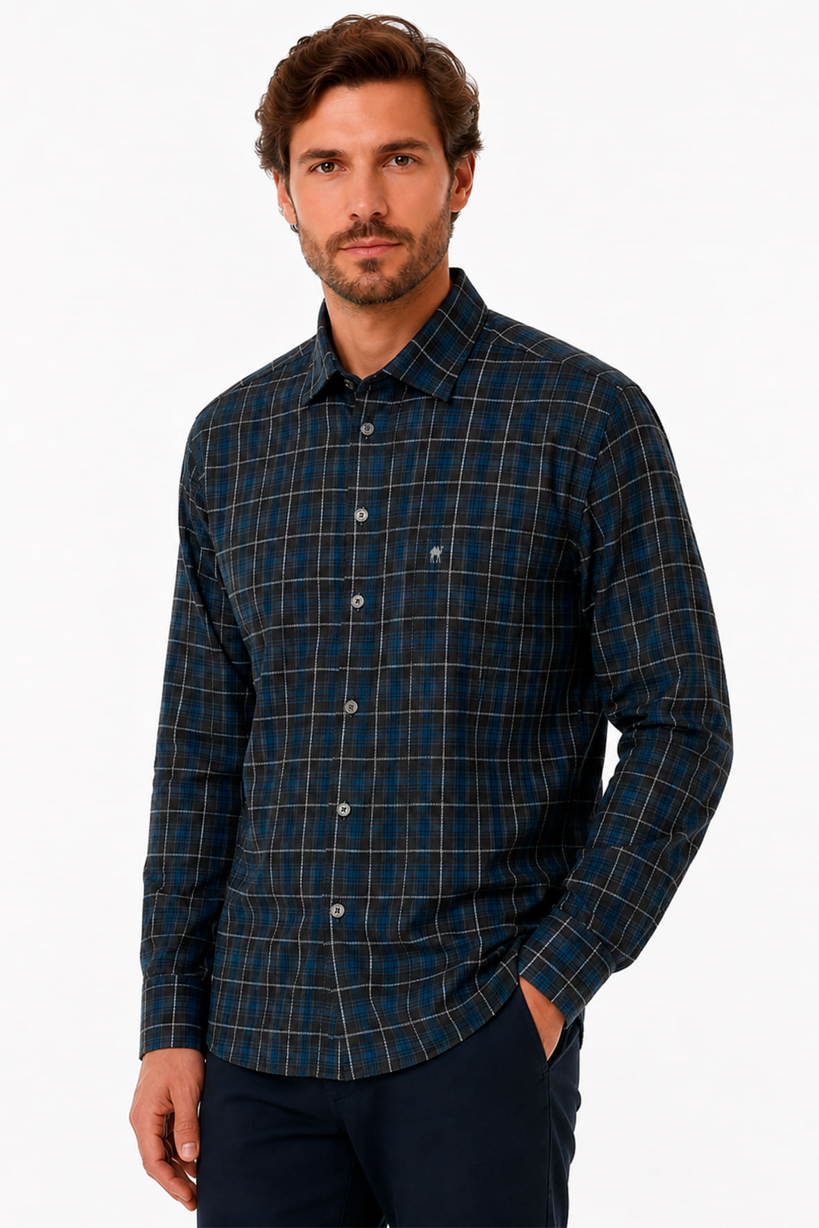 Camisa Flanelada Xadrez marinho - Hover