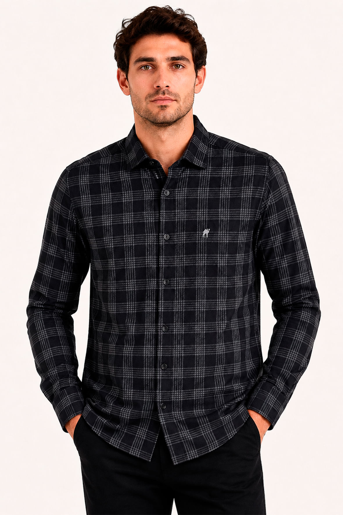 Camisa Flanelada Xadrez preto